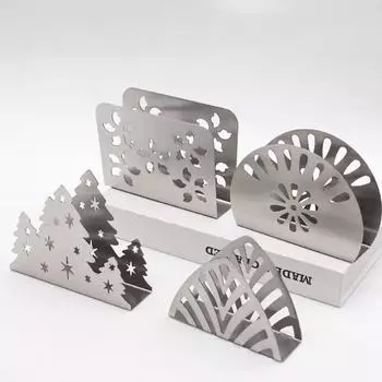 Серебряный держатель для салфеток из нержавеющей стали, креативная стойка для хранения бумажных полотенец, держатель для салфеток для ресторана, бара, украшения для дома