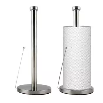 Серебряный держатель рулона с круглым основанием, диспенсер для туалетной бумаги, стойка из нержавеющей стали для салфеток, для организации хранения на кухне