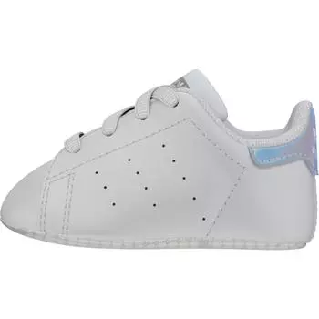 Серебряный детский бокс Adidas Stan Smith 20 / Серебристый / Кожа