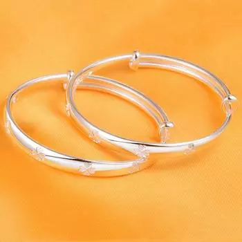 Серебряный детский серебряный браслет с четырьмя листьями травы