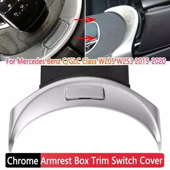 Серебряный хром центральная консоль подлокотник переключатель кнопка отделка крышка для Mercedes Benz CC GLC класс W205 W253 2015-2020 автомобильные аксессуары серебряный