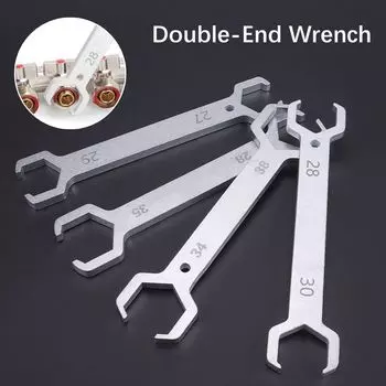 Серебряный ключ для водоотделителя. Ключ для снятия труб. Двусторонний гаечный ключ. Распределитель воды. 27-29mm