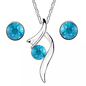 Серебряный кулон и серьги с кубическим цирконом, набор украшений для женщин и девочек free size