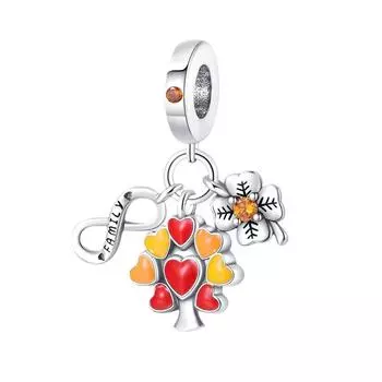 Серебряный кулон из трех частей с изображением четырехлистного клевера и дерева жизни, ювелирные изделия высокого класса