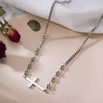 Серебряный кулон-крест ручной работы из тайского серебра 925 пробы для женщин и мужчин, ожерелье с цепочкой, ювелирное изделие S-N651 39m add 5cm