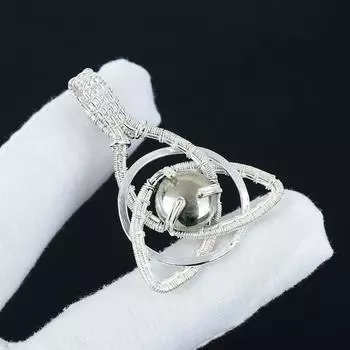 Серебряный кулон Natura Golden Apache Pyrite Gemstone из стерлингового серебра 925 пробы — дизайн ручной работы, повседневные украшения в виде кельтского семейного узла, подарки 2.16 золотистый