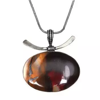 Серебряный кулон ручной работы из агата с драгоценным камнем для женщин и мужчин 1,75