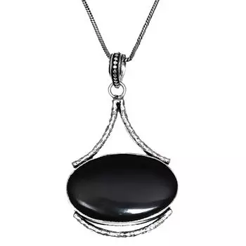 Серебряный кулон ручной работы из черного оникса для женщин и мужчин 2,5