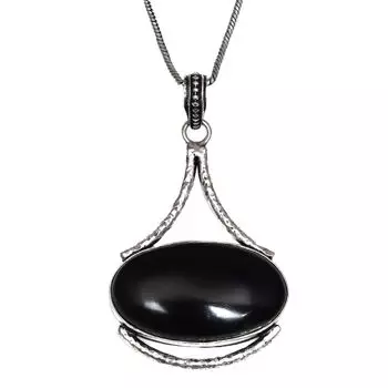 Серебряный кулон ручной работы с черными камнями-спинальными камнями для женщин и мужчин 2,5