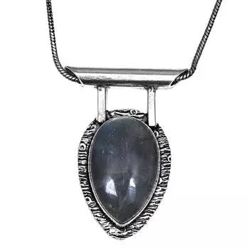 Серебряный кулон ручной работы с драгоценным камнем лабрадоритом для женщин и мужчин 1,75