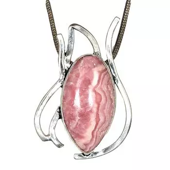 Серебряный кулон ручной работы с родохрозитом на День матери 1,75 дюйма