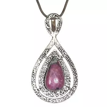 Серебряный кулон ручной работы с рубиновым цоизитом на День матери 2,75 дюйма