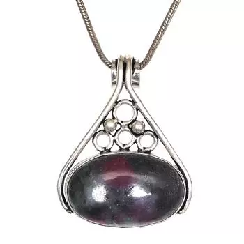 Серебряный кулон ручной работы с рубиновым цоизитом на День матери 1,75 дюйма