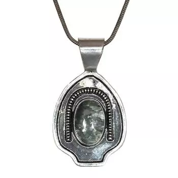 Серебряный кулон ручной работы с серафинитом ко Дню матери, 2 дюйма