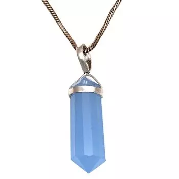 Серебряный кулон ручной работы с синим халцедоном для женщин и мужчин 1,5