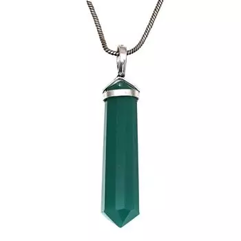 Серебряный кулон ручной работы с зеленым ониксом для женщин и мужчин 1,5