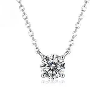 Серебряный кулон S925 My Heart Eternal с муассанитом и четырьмя когтями, цепочка на ключицу 925 silver