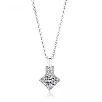 Серебряный кулон S925, ожерелье из муассанита 1 карат, модное роскошное свадебное ювелирное изделие, женское ожерелье, изысканный подарок