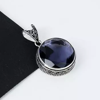 Серебряный кулон с аметистовым камнем из серебра 925 пробы — дизайн ручной работы, повседневные украшения, уникальные пасхальные подарки с аметистовым кулоном 2.16 фиолетовый