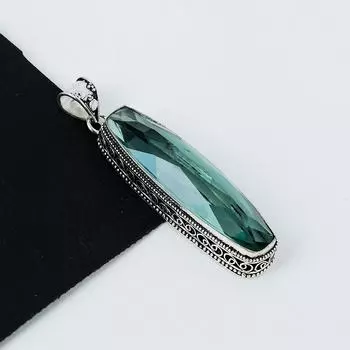 Серебряный кулон с драгоценным камнем аквамарлин из серебра 925 пробы — дизайн ручной работы, повседневные украшения, уникальные пасхальные подарки с аквамарлином 2.95 синий