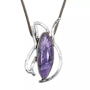 Серебряный кулон с драгоценным камнем чероит 2,5 дюйма, ювелирные изделия, русский танзанит, этнический