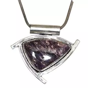 Серебряный кулон с драгоценным камнем чероит 2,5 дюйма, ювелирные изделия, русский танзанит, этнический