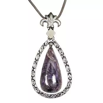 Серебряный кулон с драгоценным камнем чероит 2,5 дюйма, ювелирные изделия, русский танзанит, этнический