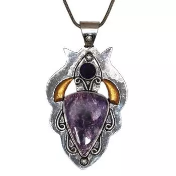 Серебряный кулон с драгоценным камнем чероит 2,5 дюйма, ювелирные изделия, русский танзанит, этнический