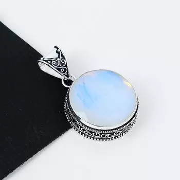 Серебряный кулон с молочным опалом и драгоценным камнем из серебра 925 пробы — дизайн ручной работы, повседневные украшения, уникальные подарки с молочным опалом 2.16 белый