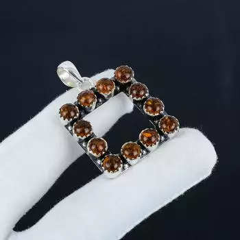 Серебряный кулон с натуральным балтийским янтарем из стерлингового серебра 925 пробы — дизайн ручной работы, повседневное украшение, уникальный кулон для праздничного наряда в подарок 2.30 жёлтый