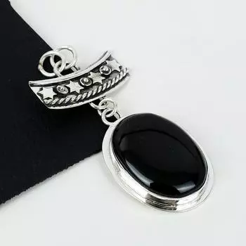 Серебряный кулон с натуральным черным ониксом из стерлингового серебра 925 пробы — дизайн ручной работы, повседневные украшения, уникальные кулоны из черного оникса, подарки для вечеринок 2.55 чёрный