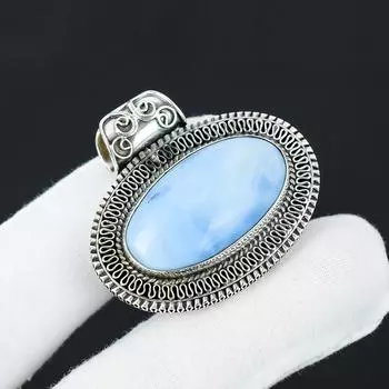 Серебряный кулон с натуральным опалом Owyhee из стерлингового серебра 925 пробы — дизайн ручной работы, повседневные украшения, антикварные кулоны, пасхальные подарки 2.36 синий