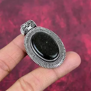 Серебряный кулон Silversheen Obsidian 925 пробы, ювелирные изделия с подвеской из драгоценных камней ручной работы, подарки для жены, абсолютно новый кулон 2.04 Inches чёрный