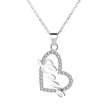 Серебряный кулон в форме сердца с микро-инкрустацией S925 пробы, корейская мода, женский кулон, серебряный кулон, серебряный 925