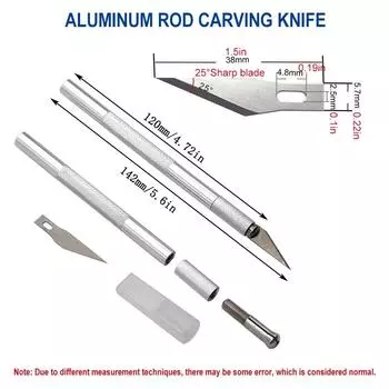Серебряный металлический нож для резьбы по дереву, набор ручных инструментов для самостоятельного изготовления скульптурных моделей из алюминиевого стержня