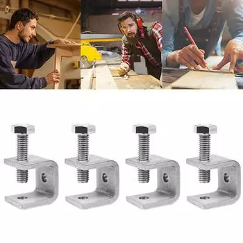 Серебряный настольный кронштейн из нержавеющей стали с C-образным зажимом 0–20 мм 1Pcs