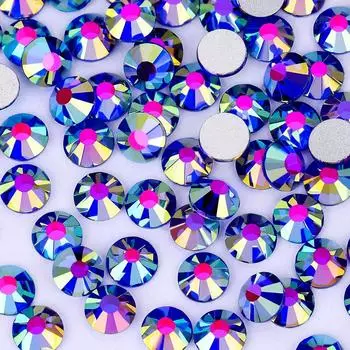 Серебряный низ Пномпень Ab серии Плоский низ Алмаз Guomao 5A Стразы Pujiang Стеклянный кристалл Алмазный гвоздь Алмазный Diy Ювелирные изделия Алмаз SS6 about 2.0mm 1440 pieces
