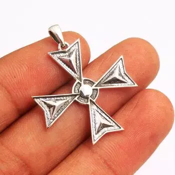 Серебряный подвесной кулон с мальтийским крестом из стерлингового серебра 925 пробы, ювелирные изделия ручной работы