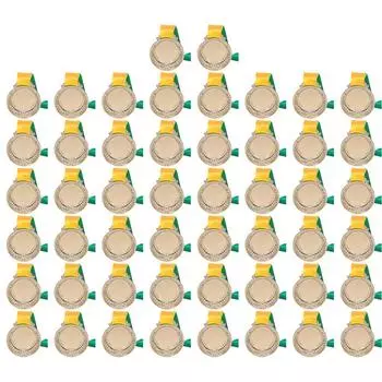 Серебряный приз размером 2 дюйма с круглой шейной лентой для вечеринки по случаю соревнований (откалываться)