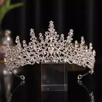 Серебряный роскошный аксессуар для волос, хрустальная корона со стразами, диадема, повязка на голову, свадебный головной убор для невесты, украшения для волос, головной убор для женщин