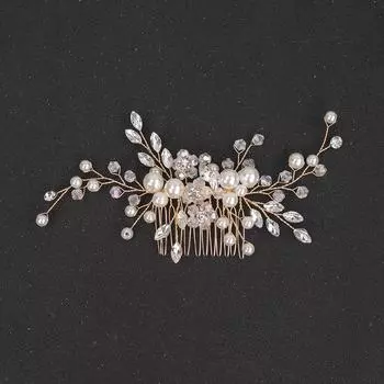Серебряный Розовое Золото Жемчужный Гребень для Волос Ручной Работы Свадебные Головные Украшения для Женщин Орнаменты Свадебные Аксессуары для Волос Модные Головные Уборы