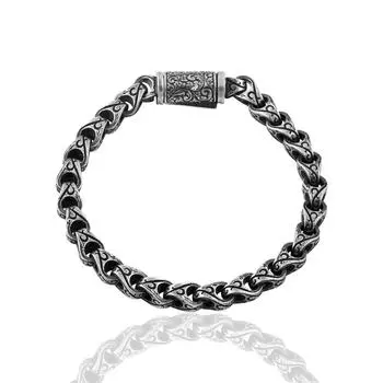 Серебряный ручная инкрустация Серебряный браслет ручной работы