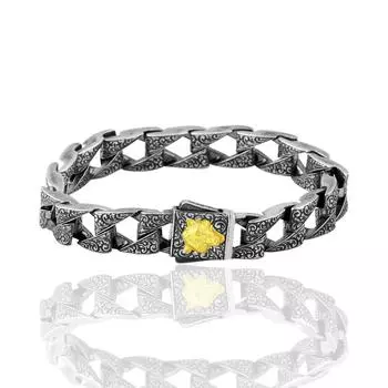 Серебряный ручная инкрустация Серебряный браслет ручной работы