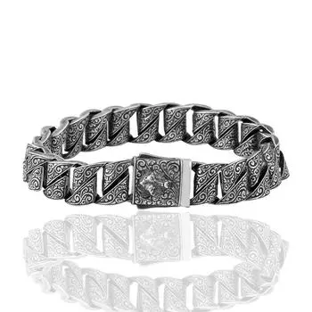 Серебряный ручная инкрустация Серебряный браслет ручной работы