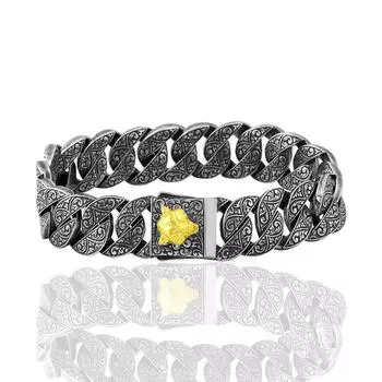 Серебряный ручная инкрустация Серебряный браслет ручной работы