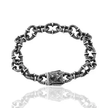 Серебряный ручная инкрустация Серебряный браслет ручной работы