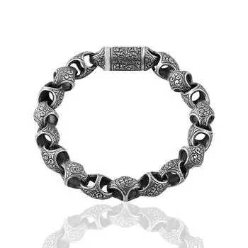 Серебряный ручная инкрустация Серебряный браслет ручной работы