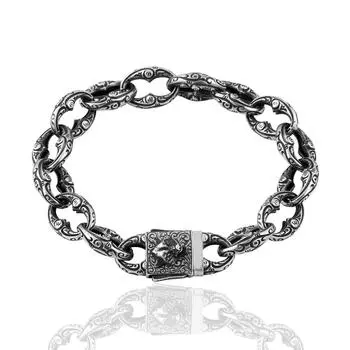 Серебряный ручная инкрустация Серебряный браслет ручной работы