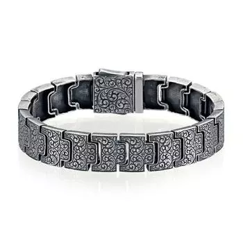 Серебряный ручная инкрустация Серебряный браслет ручной работы