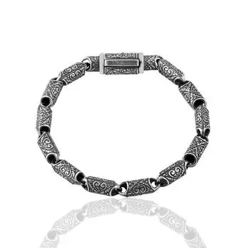 Серебряный ручная инкрустация Серебряный браслет ручной работы